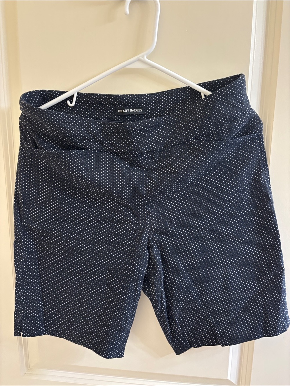 Hilary Radley Navy with White Micro Dot Bermuda Shorts